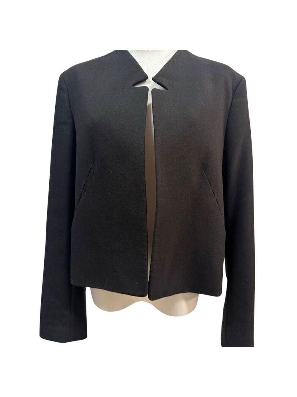 EUC Rachel Rachel Roy Women's Blazer Jacket Black Size 14 Collarless